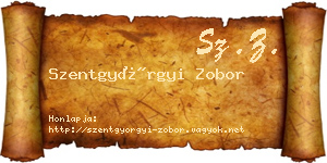 Szentgyörgyi Zobor névjegykártya